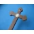 Krzyż drewniany wiszący brąz rustykalny z medalem Św.Benedykta 30 cm T1B